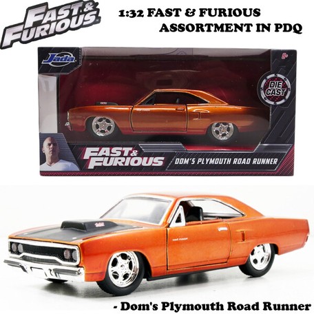 JADATOYS 1:32 ワイルドスピード プルバックカー Dom's Plymouth Road Runner